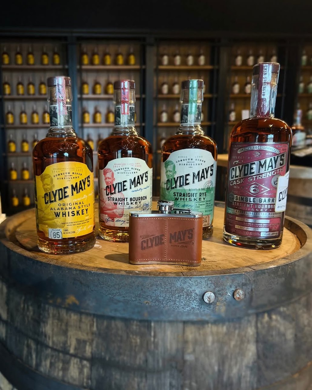 Clyde May's Rickhouse Shelves