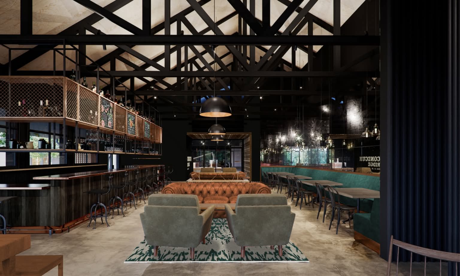 Restaurant lounge and bar
